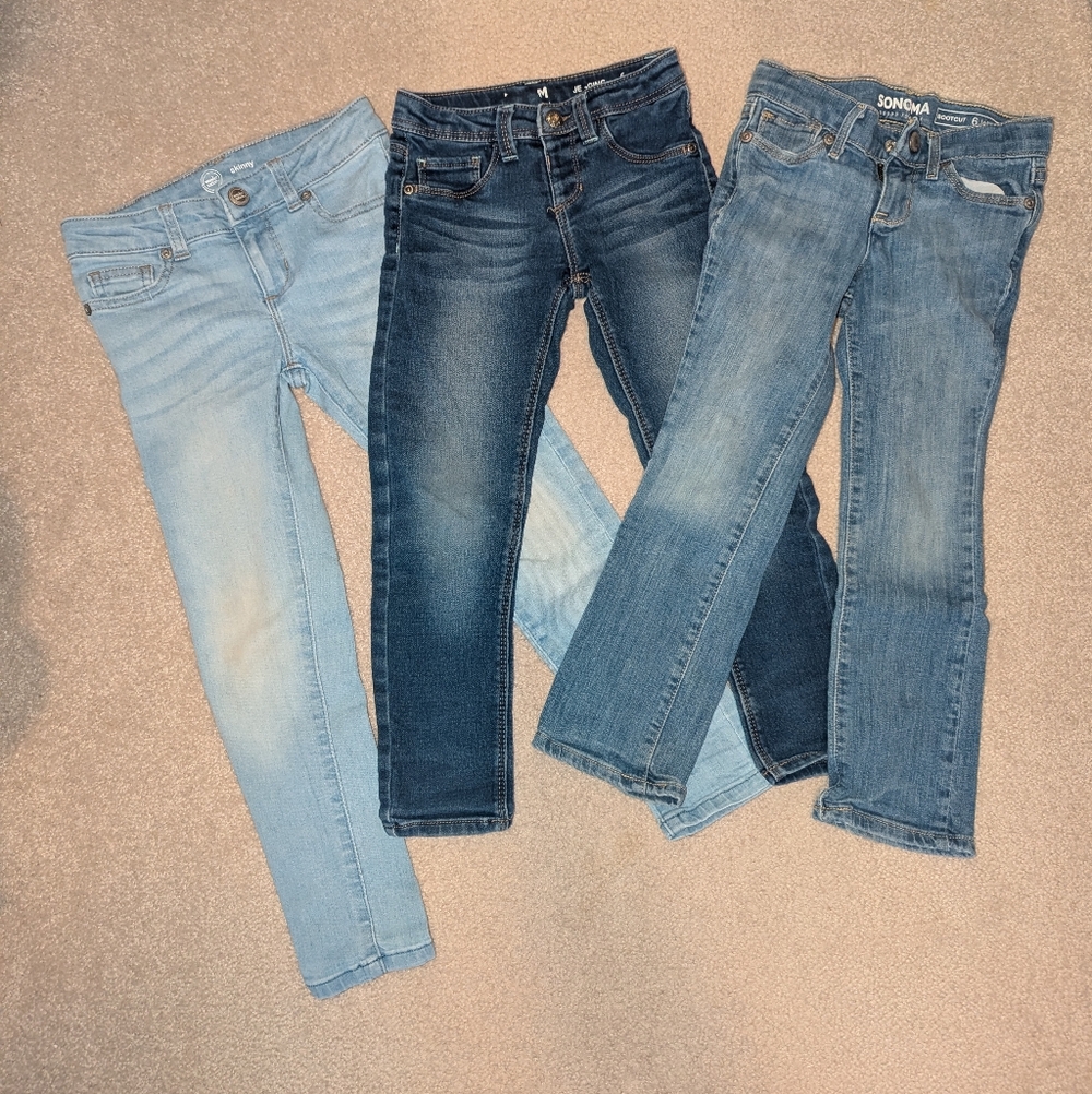 Jeans 3-pack Girls Size 6